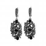 Ajojewel Vintage Long Black Crystal Earrings Ladies Drop Earrings For Women Jewelry High Quality