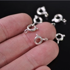 50pcs 10x7mm Silver Color Metal Round Lobster Claw Clasp Hooks